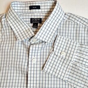 J Crew Performance Slim Fit Long Sleeve Dress Shirt Mens Large Plaid Button Down